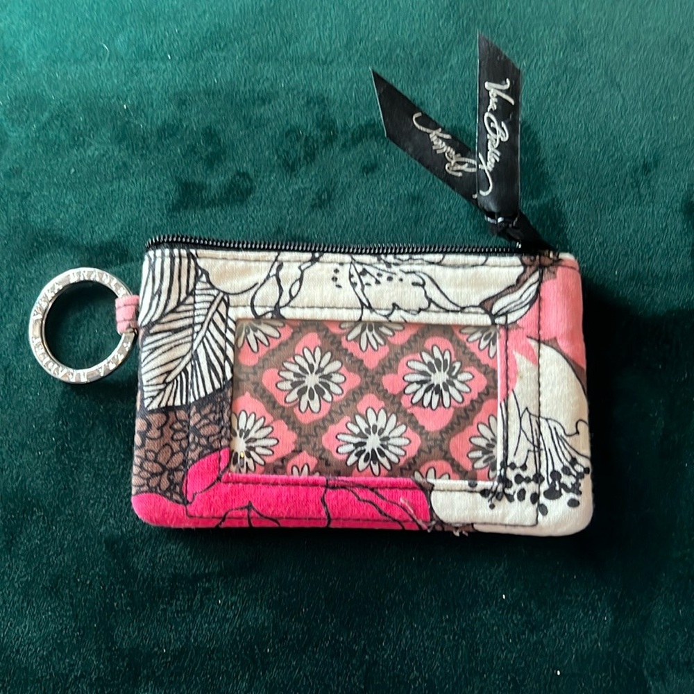 Vera Bradley Mocha Rouge Zip ID Pouch